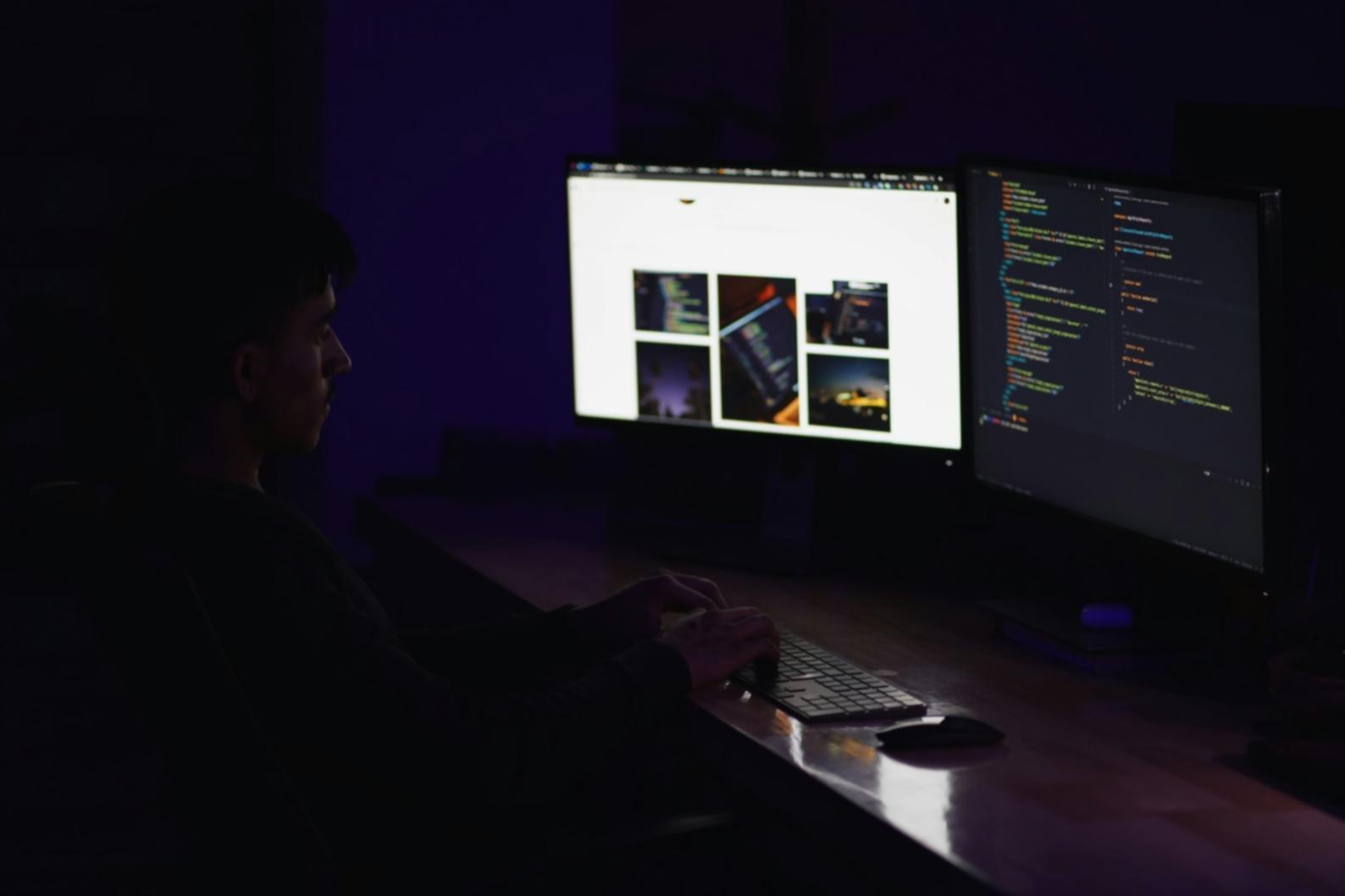 Creative professional working with AI tools in modern studio environment